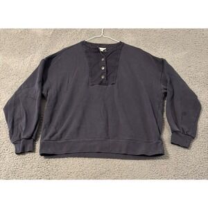 Xirena Sweatshirt Womens Small Gray Pullover Sweater Athleisure Snap Button‎